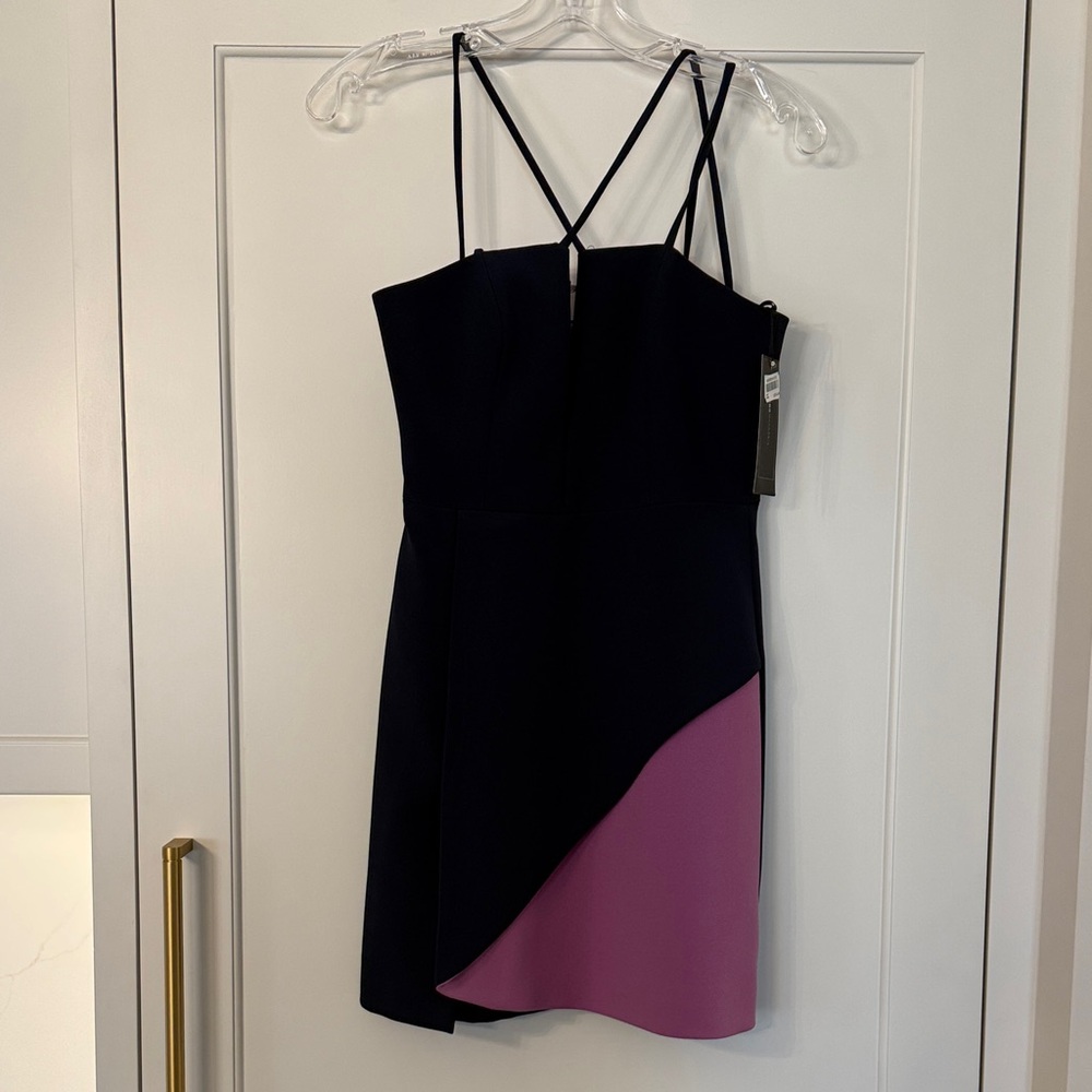 BCBGMaxAzria Navy and Pink Mini Dress